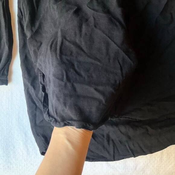 Old Navy Women Tunic Blouse size L Long Sleeve V-neck Rayon Cotton Blend Black - Picture 8 of 9